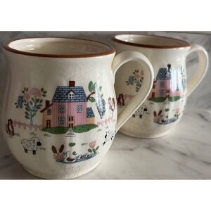 Jamestown China Set of 2 Country Home Coffee Tea Cup Mug Cottage Core Farmhouse